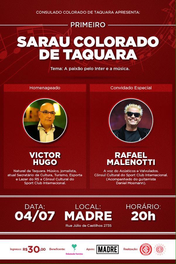 Sarau Colorado acontece nesta terça-feira em Taquara