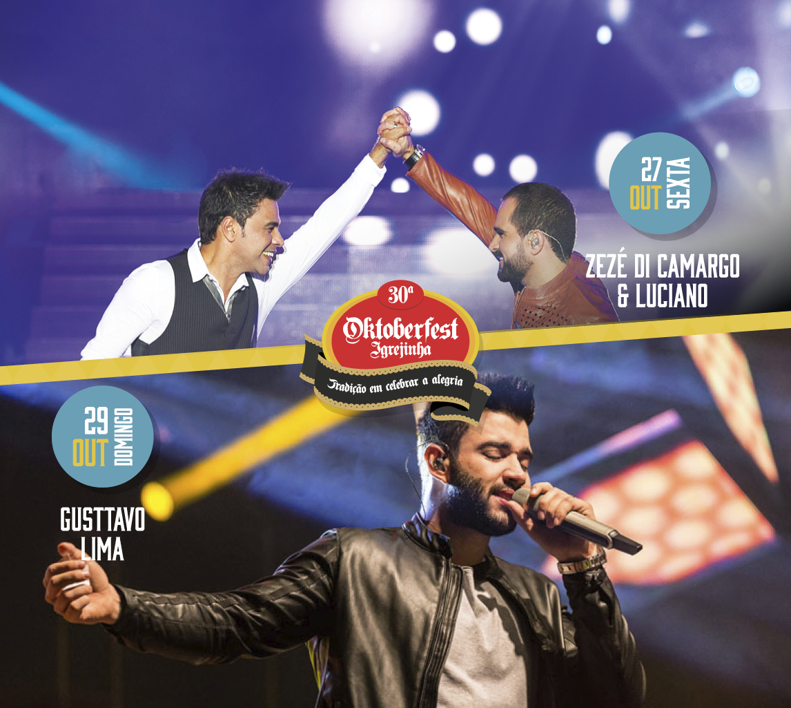 Oktoberfest anuncia troca nas datas dos shows de Gusttavo Lima e Zezé di Camargo e Luciano