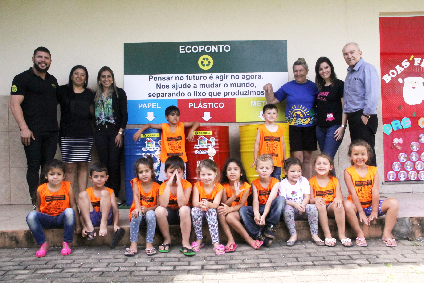 EMEI Tia Bete inaugura Ecoponto para a coleta de metais, plásticos e papéis