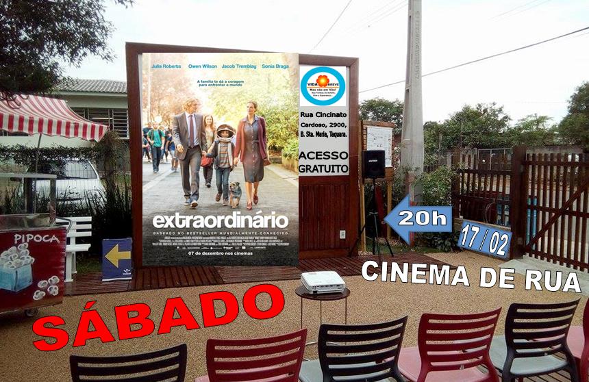 ONG Vida Breve promove Cinema de Rua neste sábado