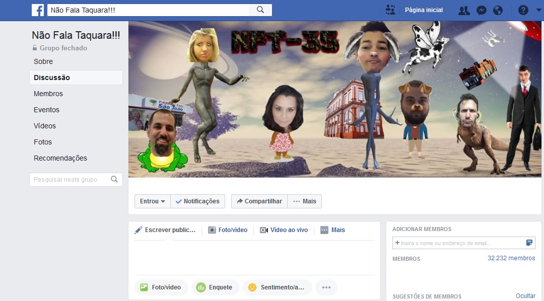 Conteúdo irreverente faz grupo "Não Fala Taquara" alcançar 32 mil membros