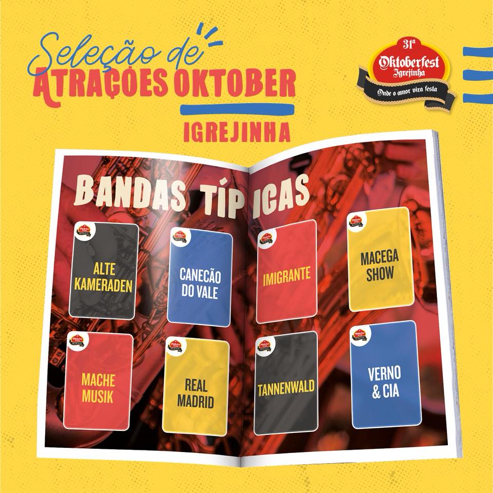 Divulgadas bandas típicas que animarão a Oktoberfest