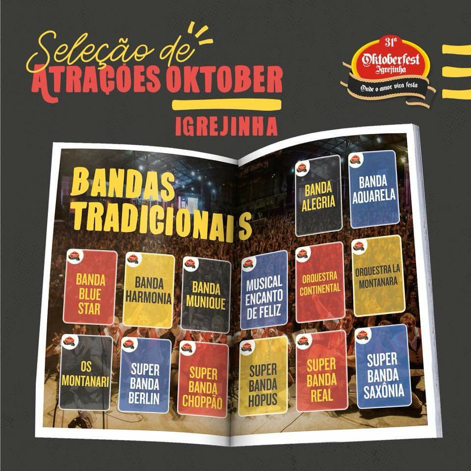 Oktoberfest divulga bandas tradicionais para 2018