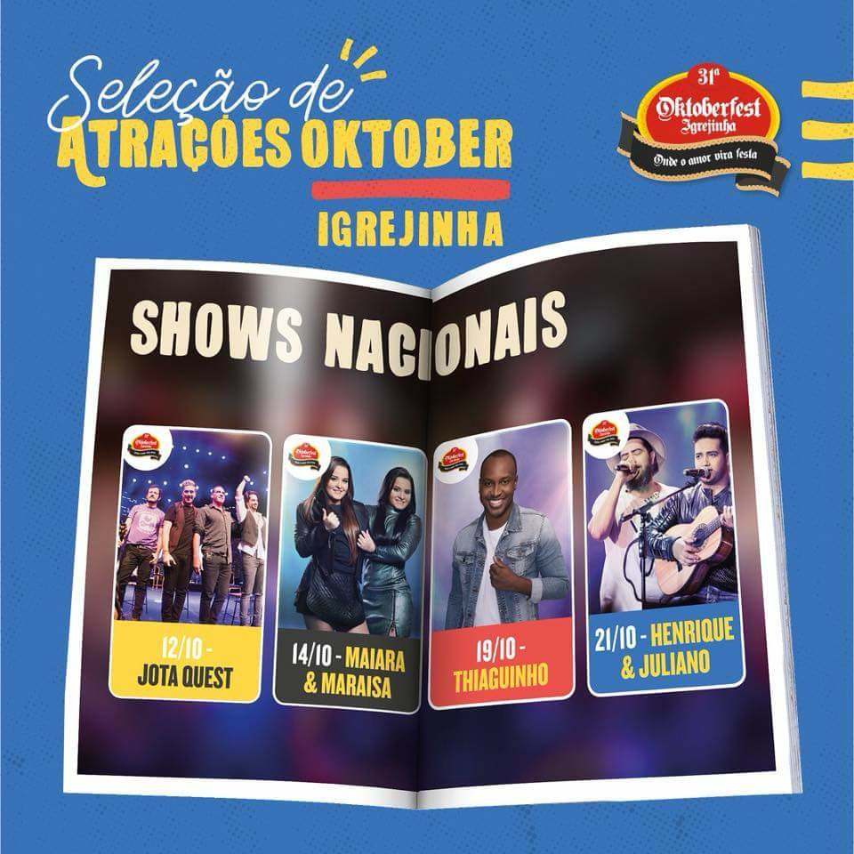 Depois de duas edições, Oktoberfest deixa de ter só sertanejos nos shows principais