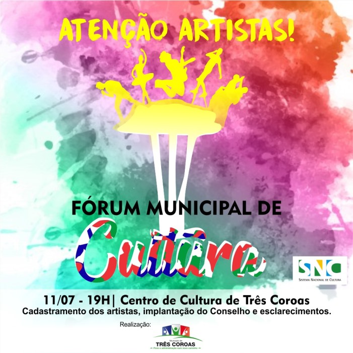 Fórum Municipal de Cultura de Três Coroas convoca artistas