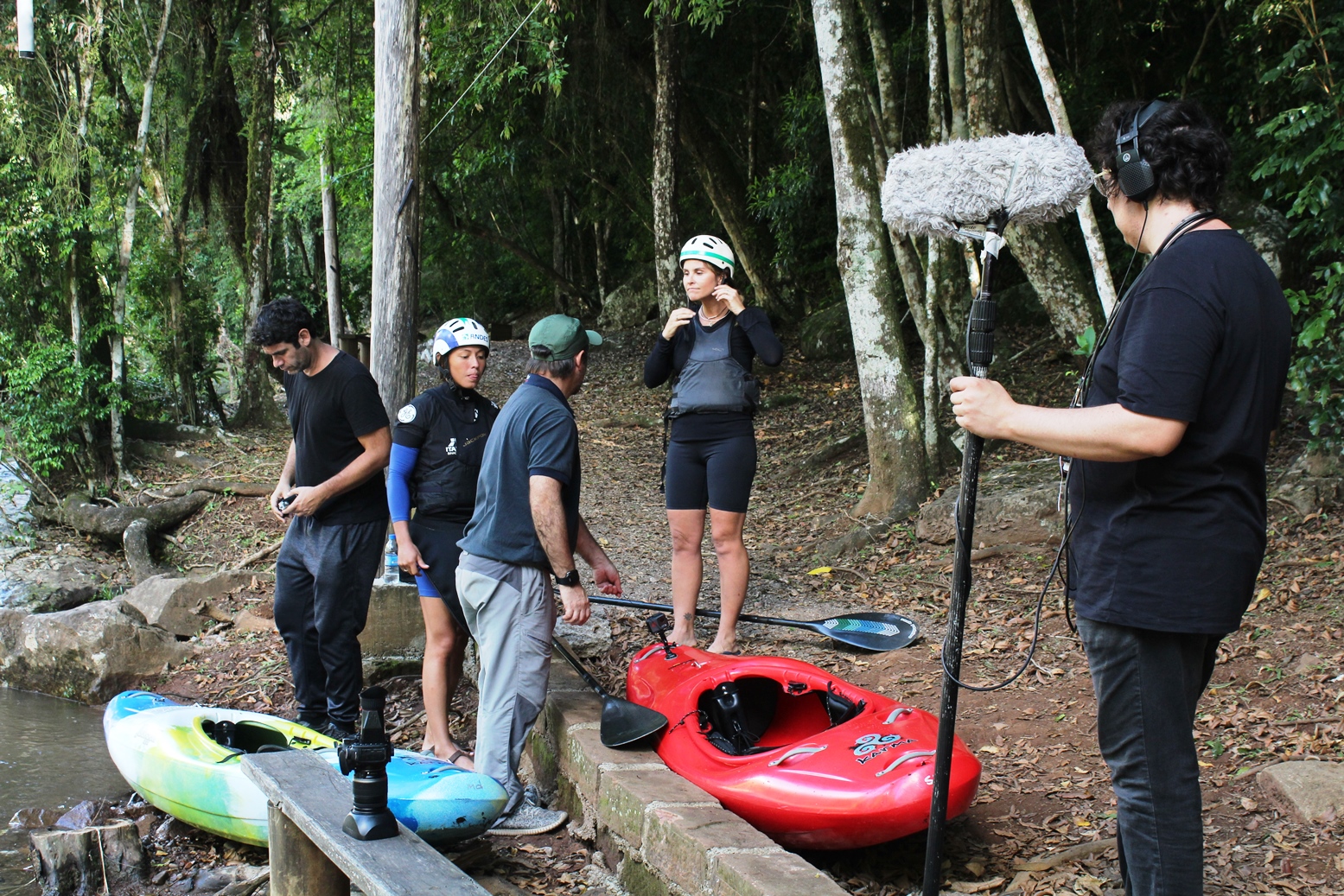 Equipe do Esporte Espetacular está gravando um quadro em Três Coroas