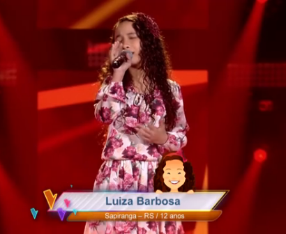 Domingo é dia de torcer pela gauchinha Luiza Barbosa no The Voice Kids