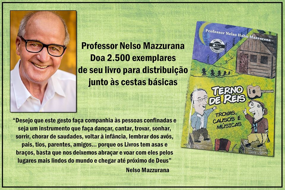 Escritor doa 2,5 mil livros para distribuir junto a cestas básicas em Rolante