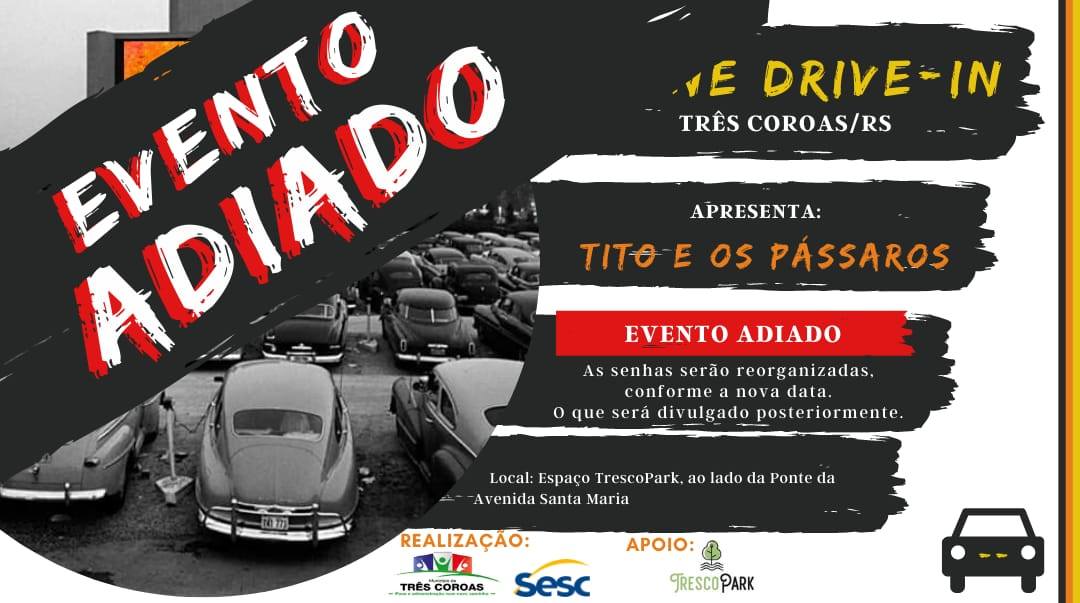 Sessão do Cine Sesc é adiada, novamente, em Três Coroas