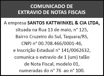 Extravio de bloco de produtor rural