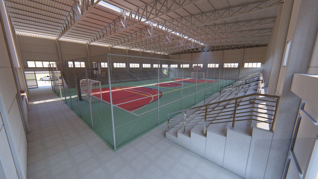 Obras do ginásio da Escola Águas Brancas estão na fase final em Três Coroas