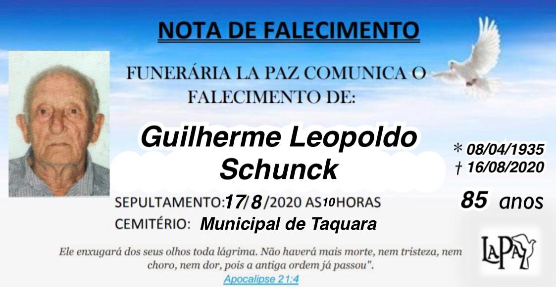 Falecimento de Guilherme Leopoldo Schunck