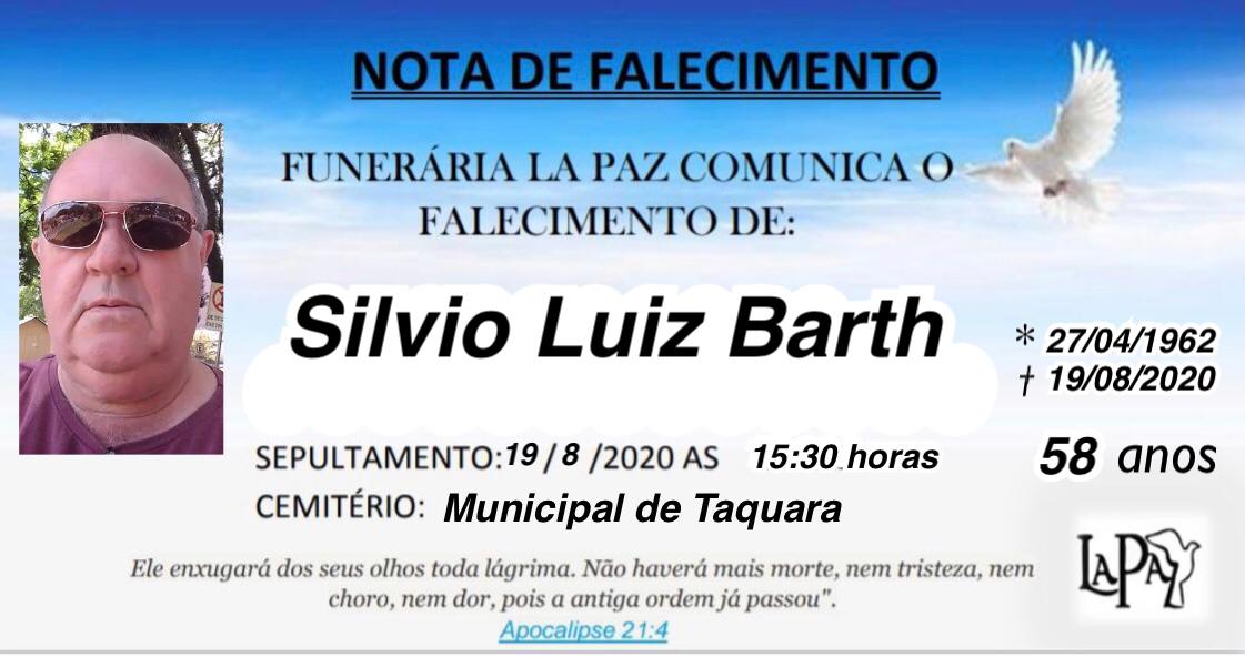 Falecimento de Silvio Luiz Barth