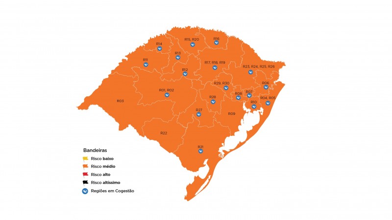 Sem recursos, mapa da 21ª semana do Distanciamento Controlado é mantido todo em laranja