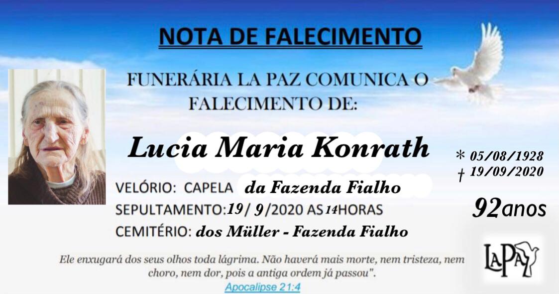 Falecimento de Lucia Maria Konrath