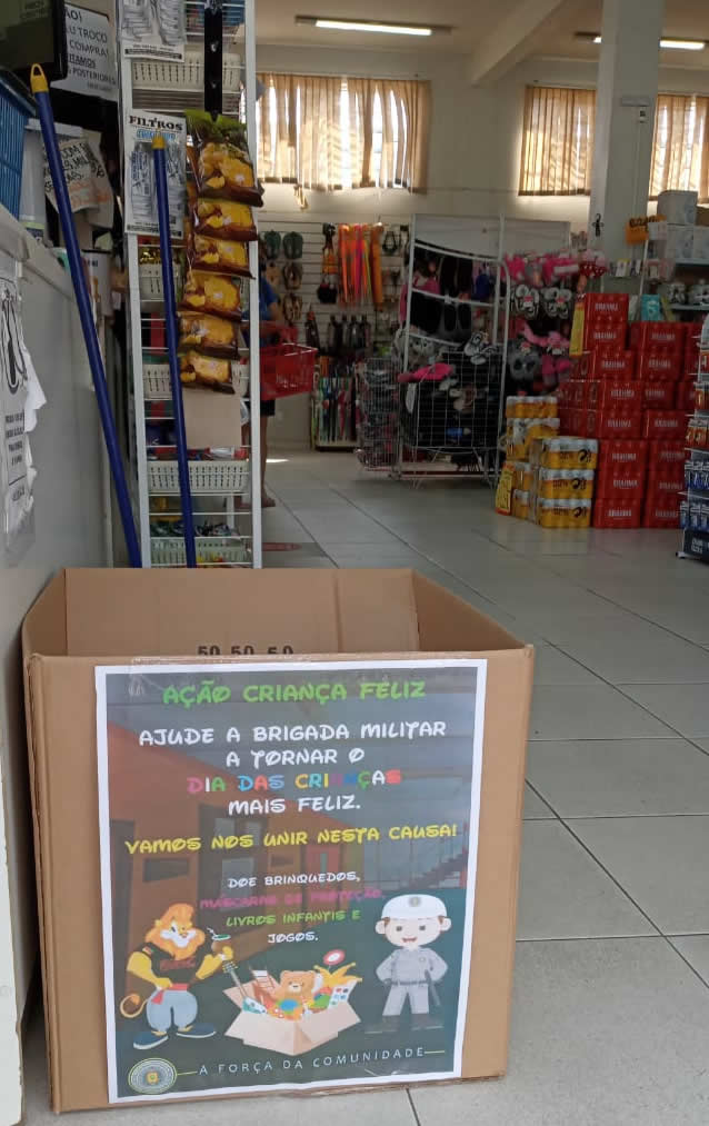Dia das Crianças: BM distribui caixas da campanha de arrecadação de brinquedos em Igrejinha