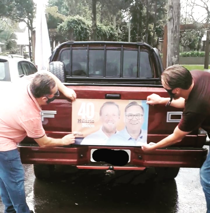 Mais de 200 veículos participam do lançamento da campanha de Hilário e Neco em Três Coroas, segundo coligação