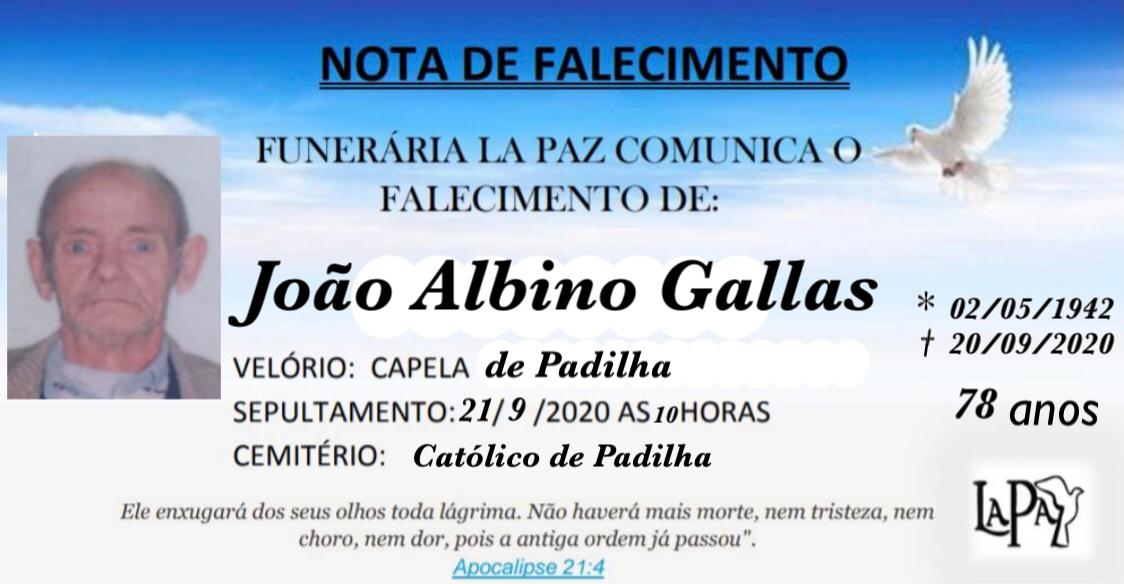 Falecimento de João Albino Gallas