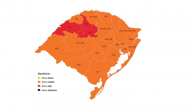 Vale do Paranhana continua enquadrado em bandeira laranja no distanciamento controlado