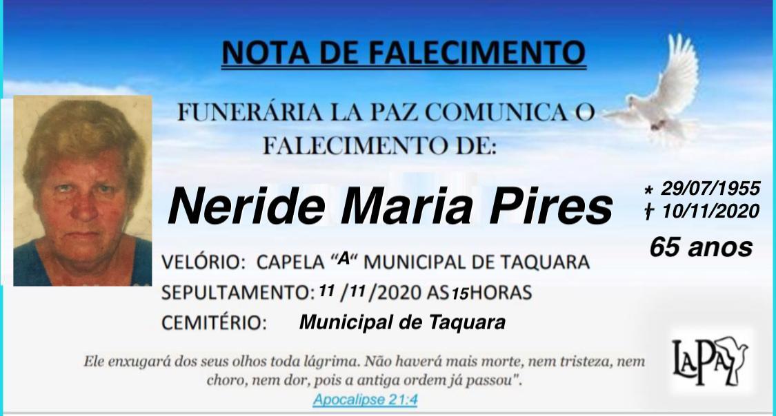 Falecimento Neride Maria Pires