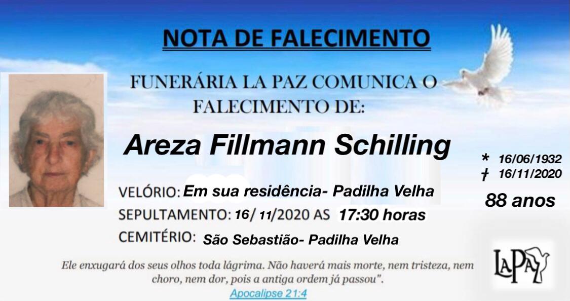 Falecimento de Areza Fillmann Schilling