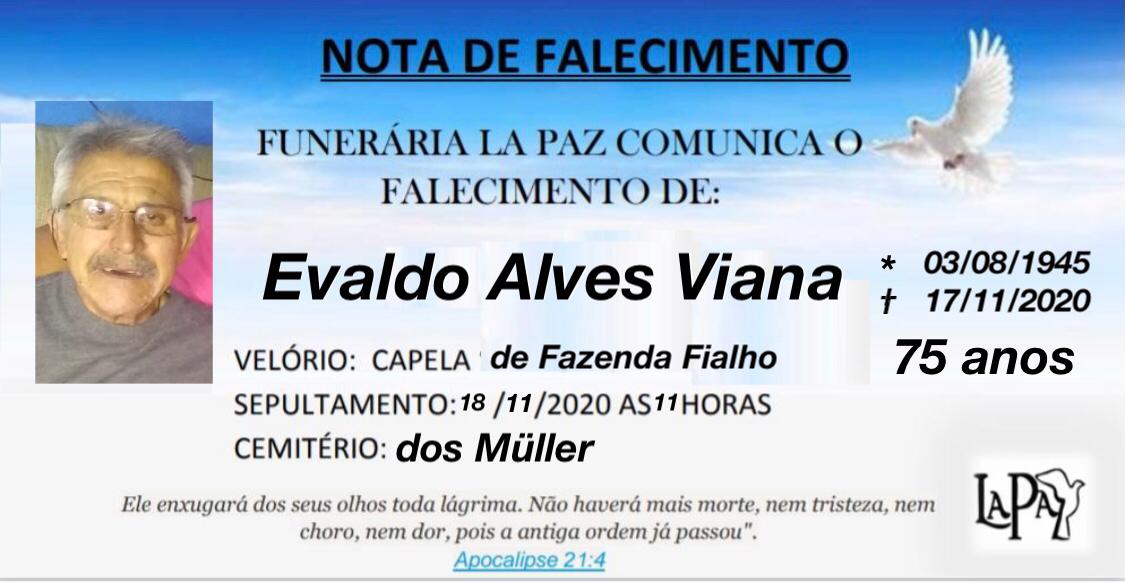 Falecimento de Evaldo Alves Viana