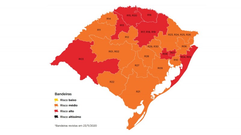 Mapa definitivo do distanciamento controlado confirma bandeira laranja na região