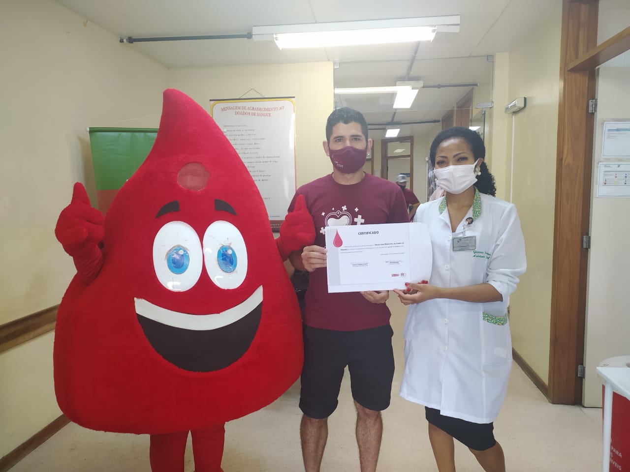 Secretaria de Saúde de Parobé recebe certificado do Hemocentro de instituição parceira durante a pandemia de Covid-19