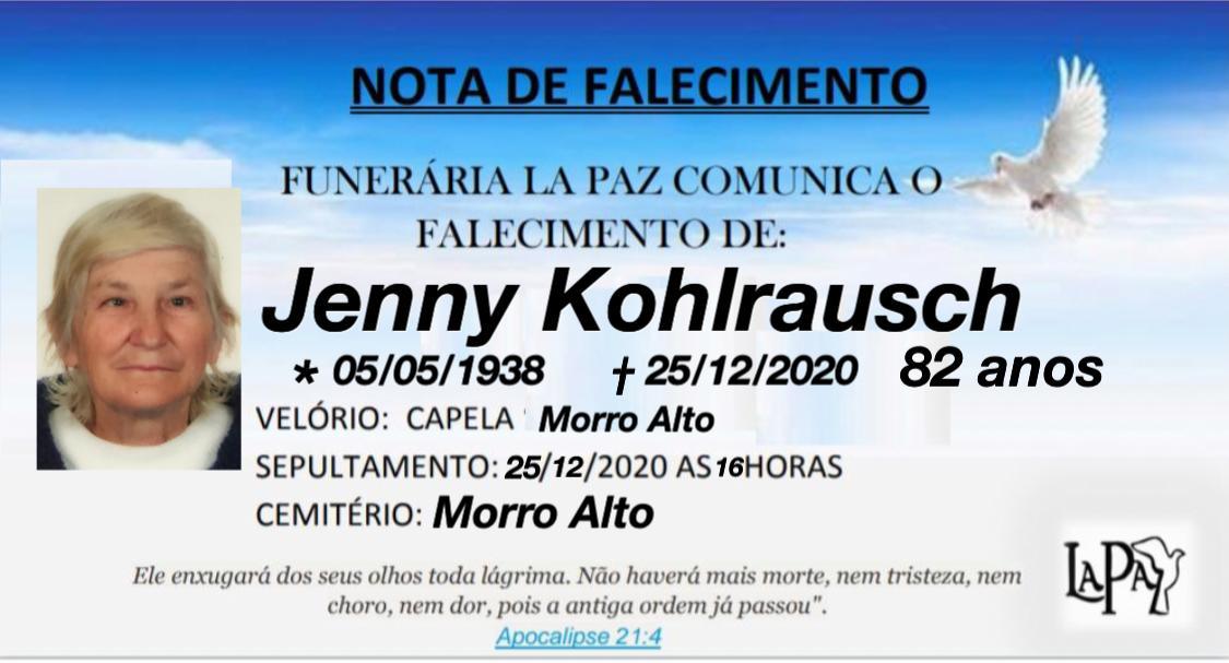 Falecimento de Jenny Kohlrausch