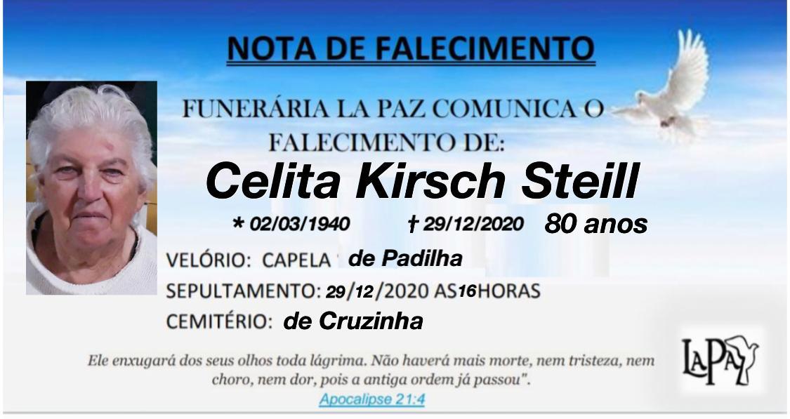 Falecimento de Celita Kirsch Steill