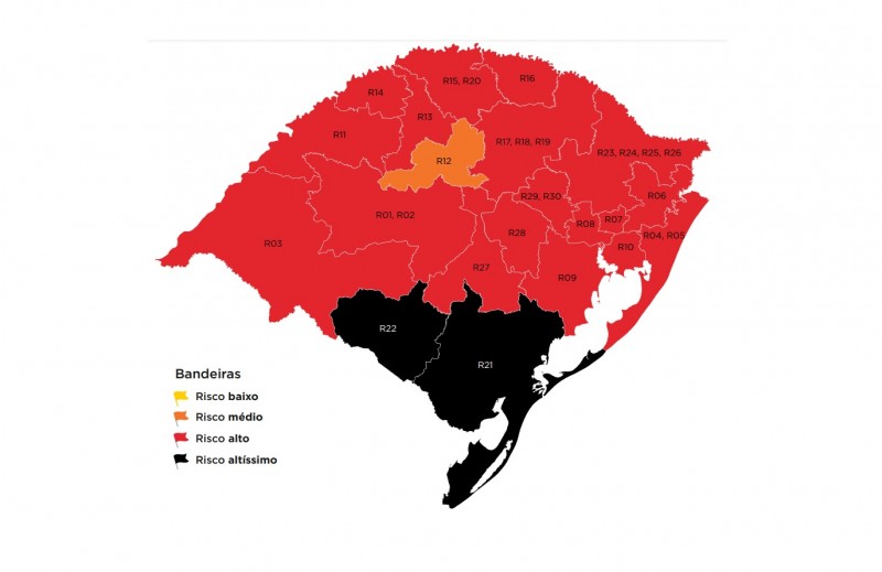 Paranhana volta para bandeira vermelha no mapa preliminar do distanciamento controlado