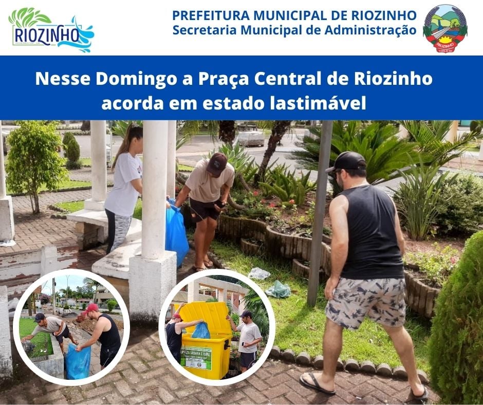 Administração de Riozinho condena excesso de lixo deixado na praça central