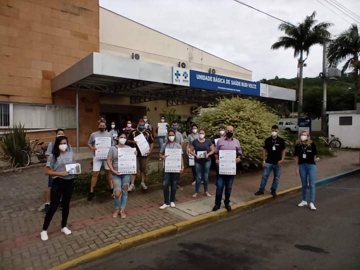 Secretaria de Saúde de Rolante participa da mobilização de conscientização à prevenção ao coronavírus