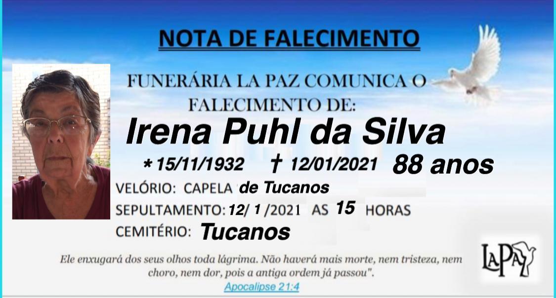 Falecimento de Irena Puhl da Silva