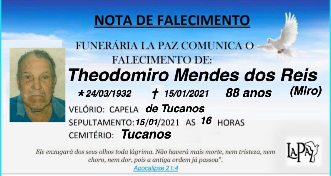 Falecimento de Theodomiro Mendes dos Reis