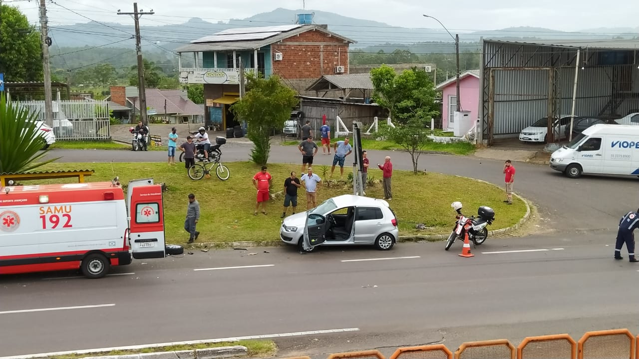 Homem fica ferido em acidente próximo a Passarela do Rubinho, na ERS-239, em Parobé
