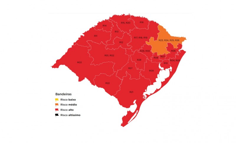 Vale do Paranhana segue em bandeira vermelha no distanciamento controlado