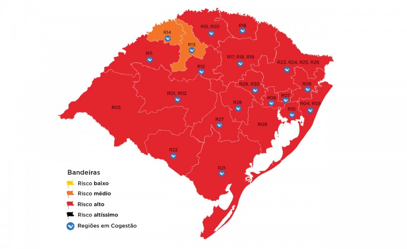 Governo confirma classificação do Vale do Paranhana em bandeira vermelha; entenda os motivos
