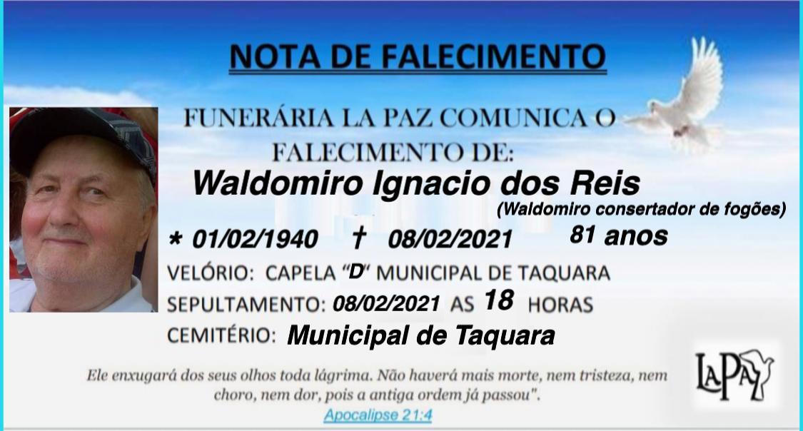 Falecimento Waldomiro Ignácio dos Reis