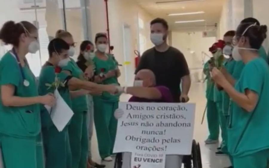 Vídeo: igrejinhense vence a Covid e recebe alta após 16 dias de internação