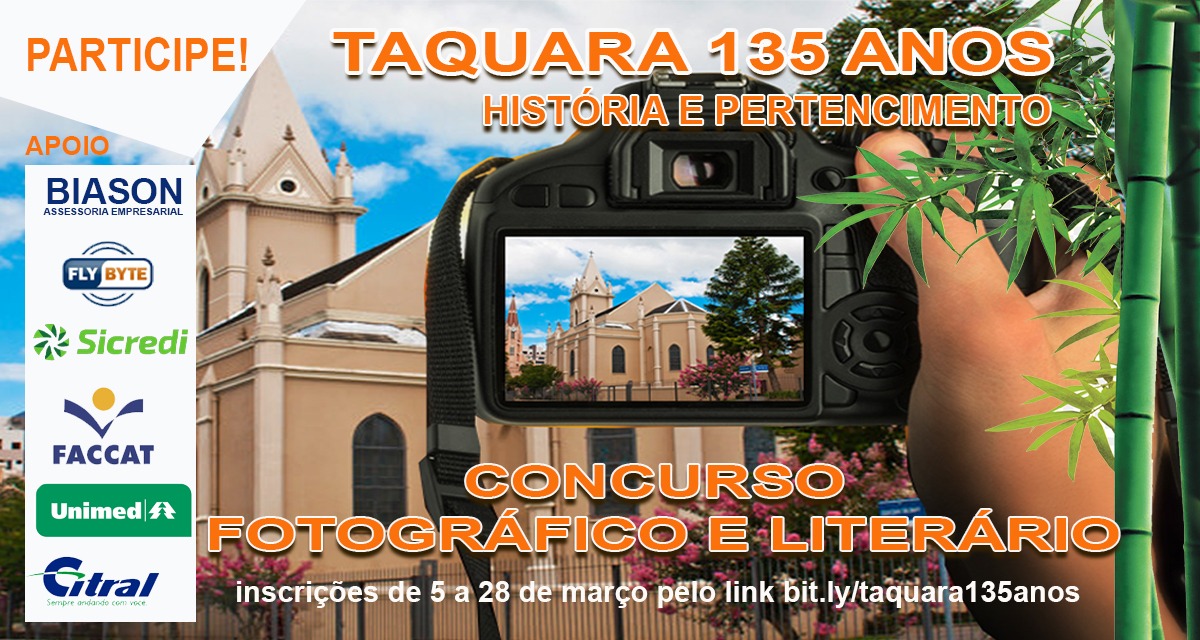 135 anos de Taquara serão comemorado com concurso fotográfico e literário