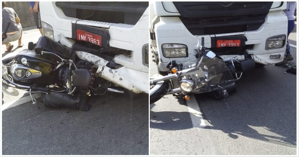 Caminhão que arrastou moto em SC tem placas de Camaquã, e não de Taquara