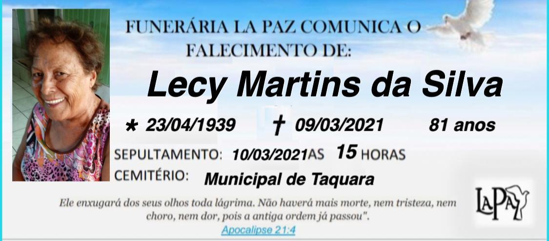 Falecimento de Lecy Martins da Silva