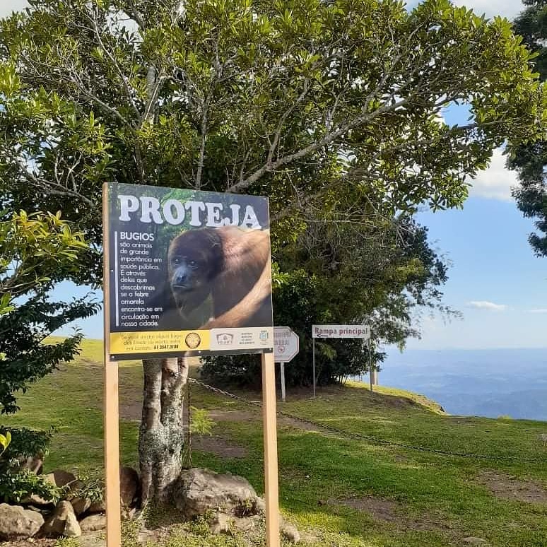 Prefeitura de Rolante instala placas que informam os cuidados que devem ser tomados no contato com os bugios