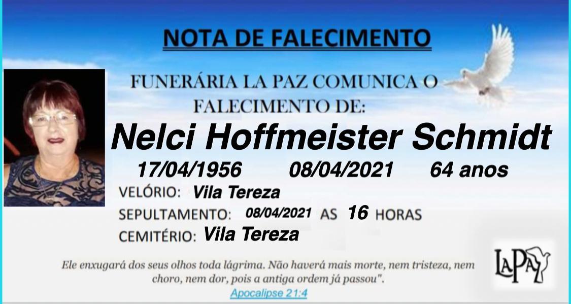 Falecimento de Nelci Hoffmeister Schmidt