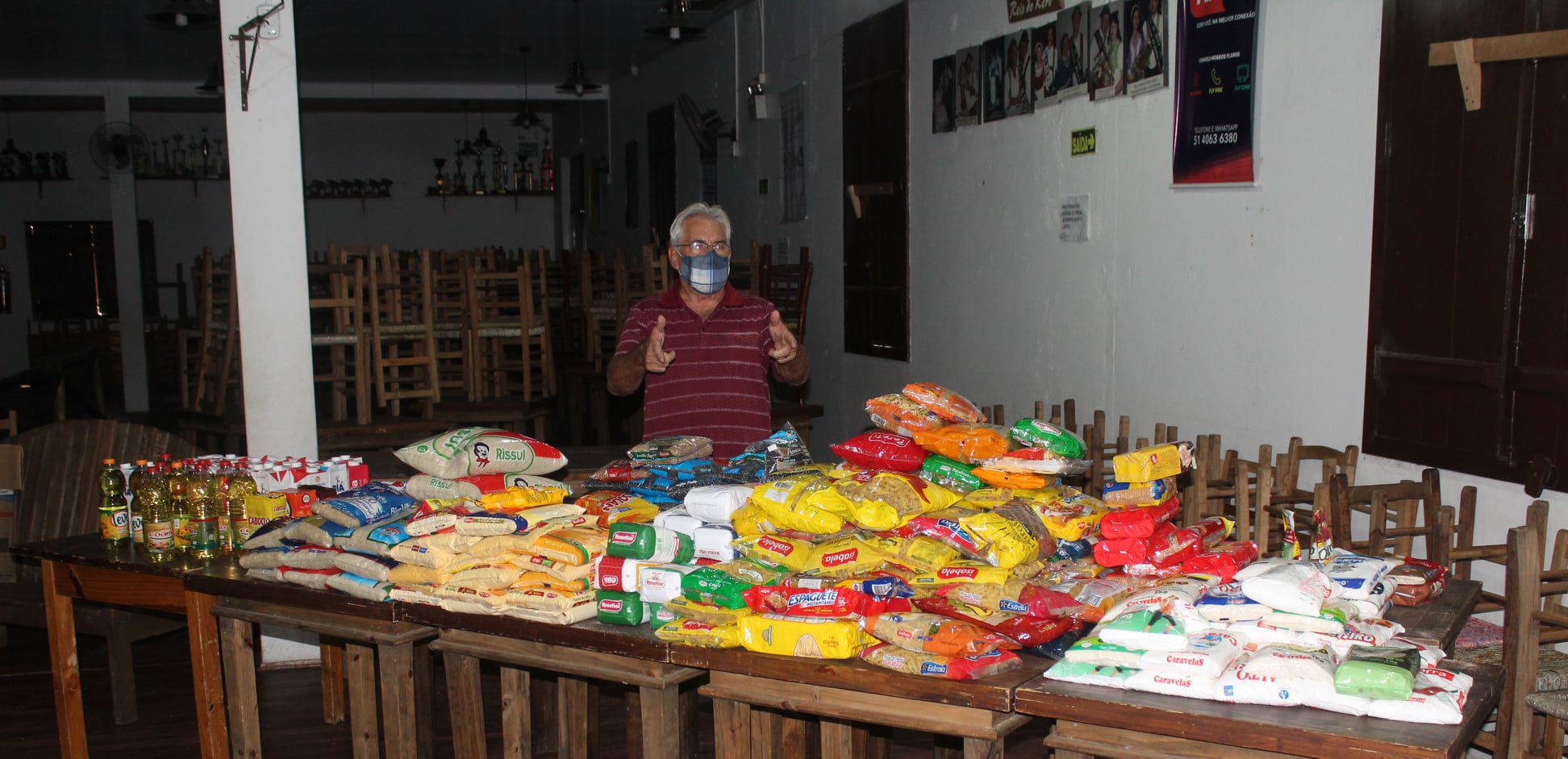 CTG de Três Coroas doa 200 quilos de alimentos