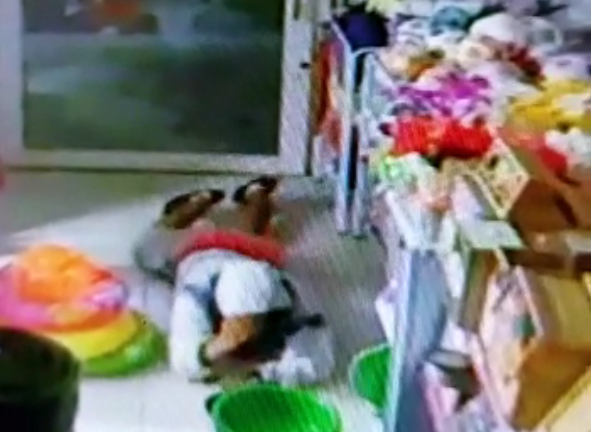 Criminoso invade estabelecimento e é flagrado por câmeras rastejando para furtar o local em Taquara