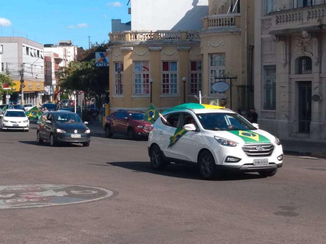 Taquara registra manifestação em defesa do governo Bolsonaro