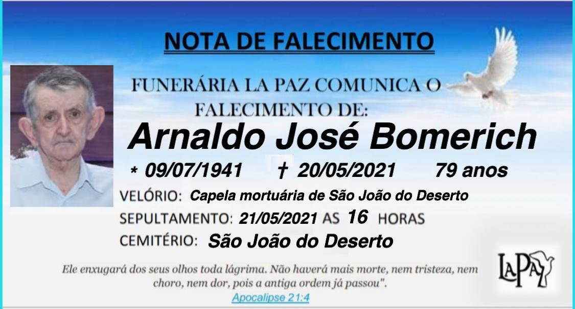 Falecimento de Arnaldo José Bomerich