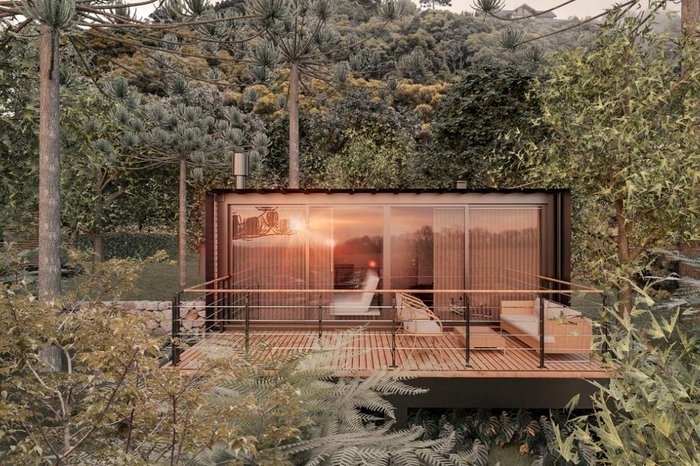 Pousada com contêineres está sendo construída no interior de Igrejinha